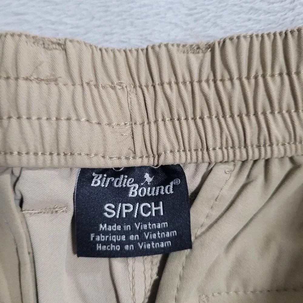 Birdie Bound Jogger Pants Mens Small Beige Golf Performance 4-Way Stretch Pocket